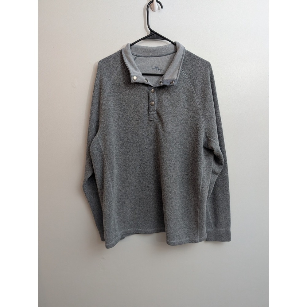 A1 Tommy Bahama Sweater Men Long Sleeve 1/4‎ Snap Knit size Large